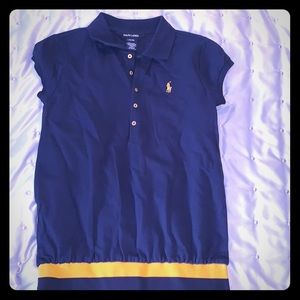 NWT Ralph Lauren Navy Blue Girls Dress Sz 12-14 L